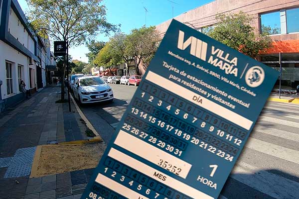 Cartón estacionamiento medido Foto: Villa María VIVO!
