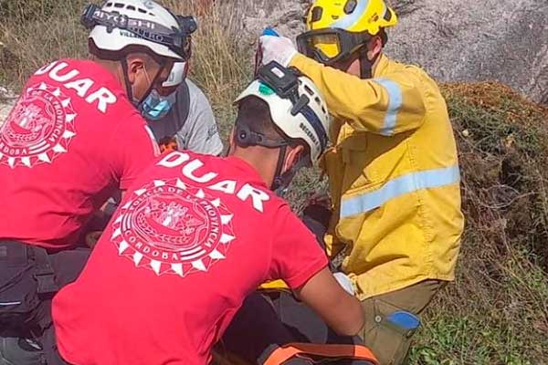 Motociclista de Villa María se accidentó en las altas cumbres