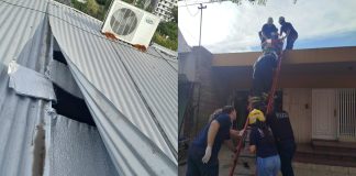 Intentó robar y tuvieron que bajarlo con los bomberos del techo